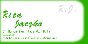 rita jaczko business card